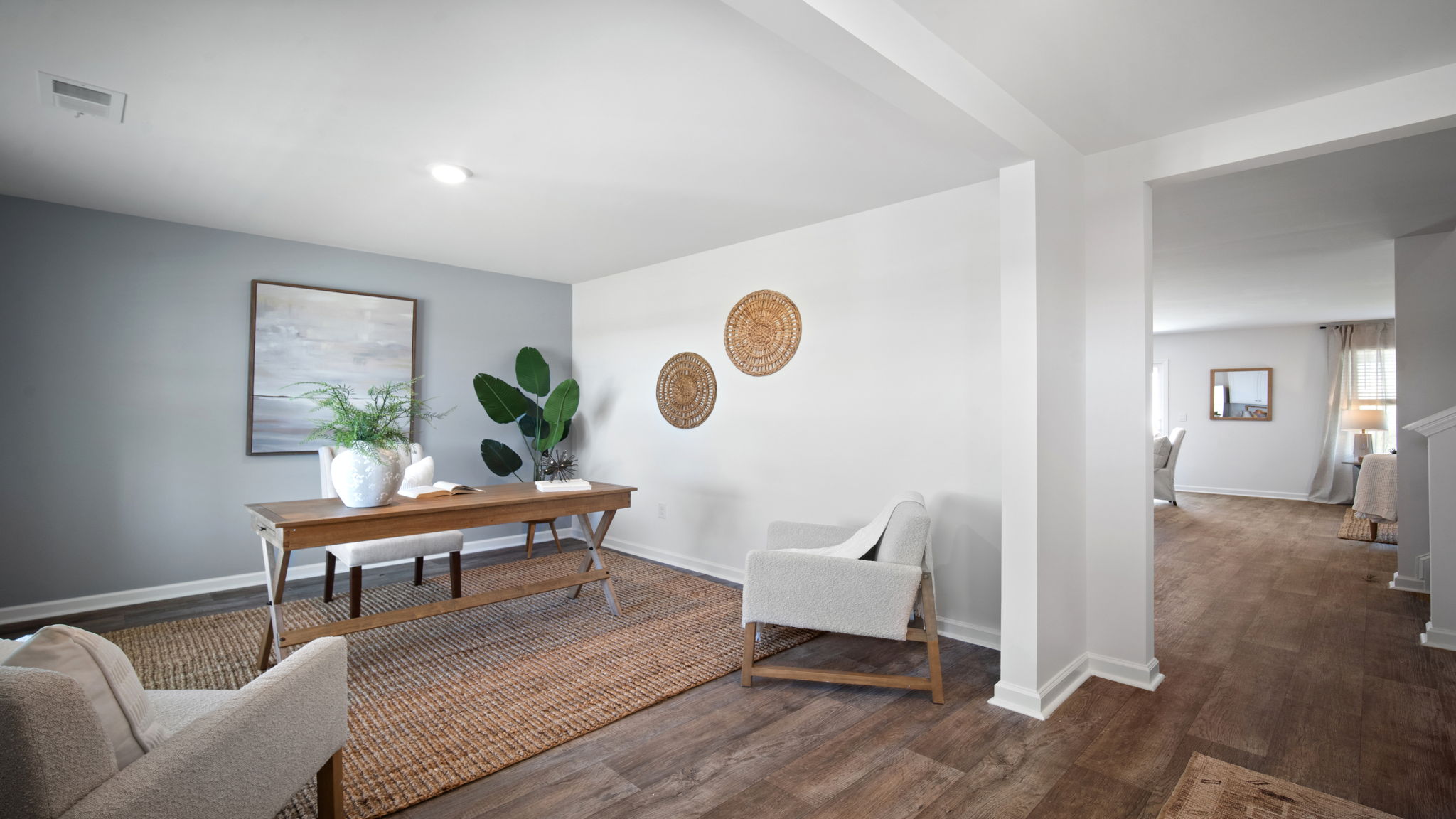 Flex room decorated as an office