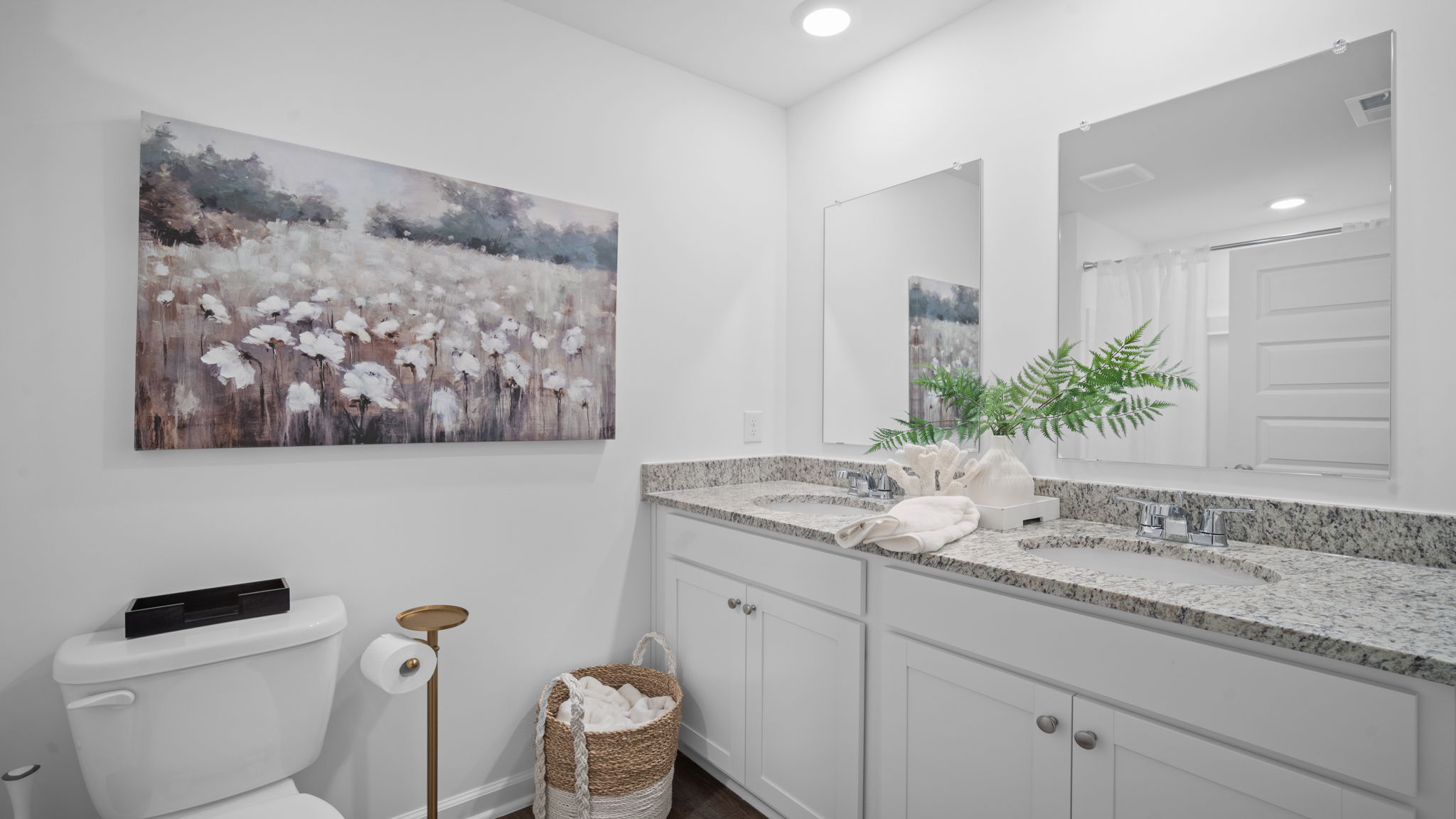 Primary bathroom with double vanities