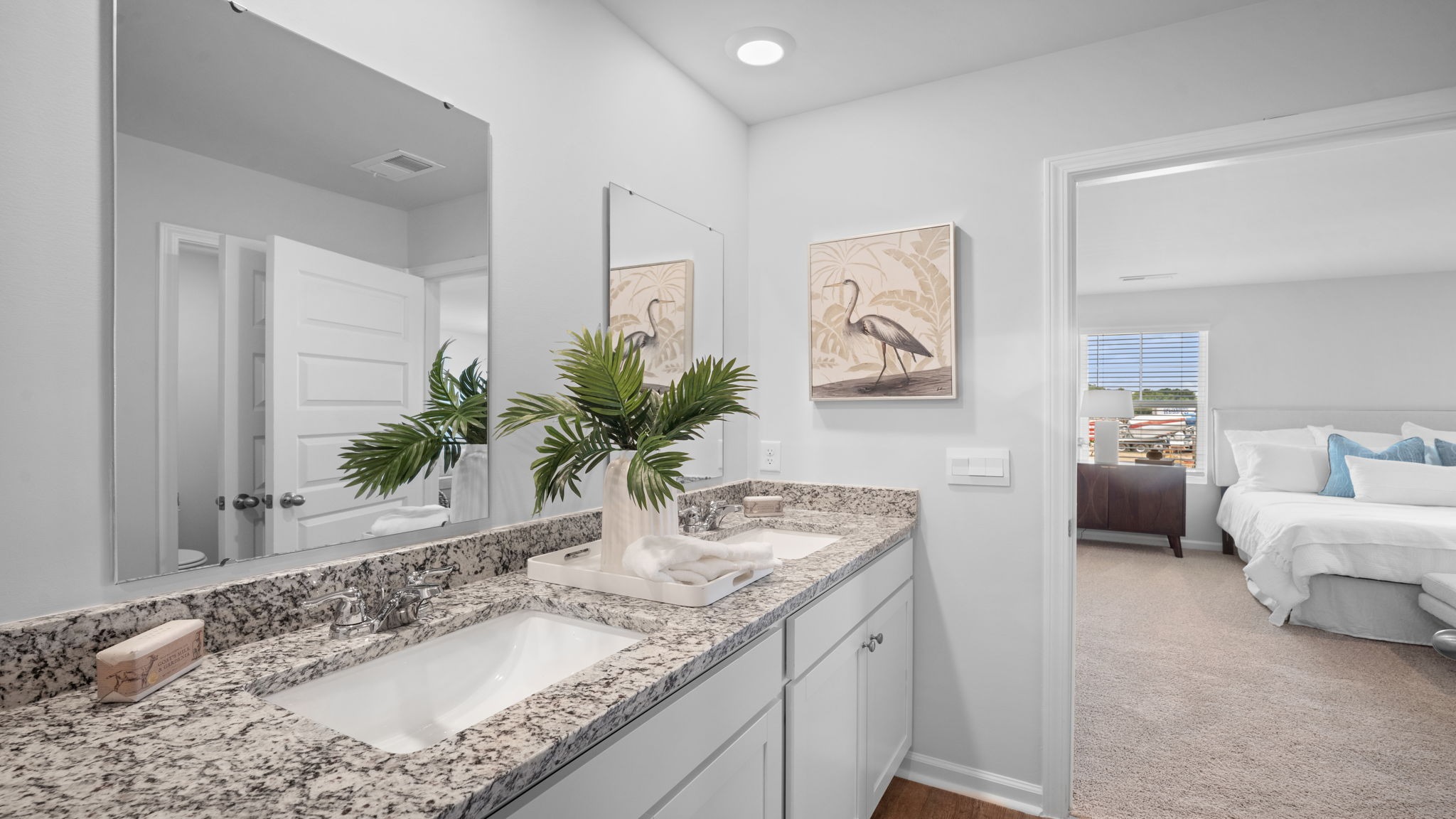 Primary bathroom with double vanities