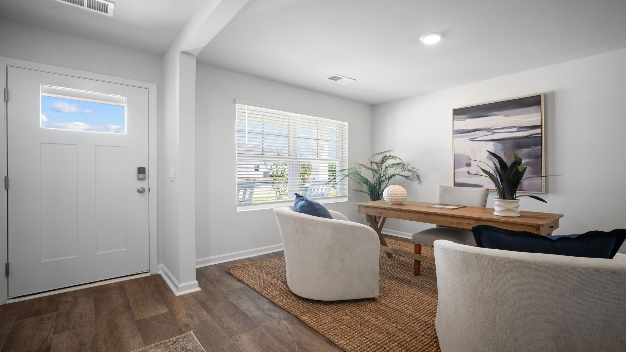 Foyer with a view of the flex room