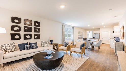 living room to foyer in glenwood model