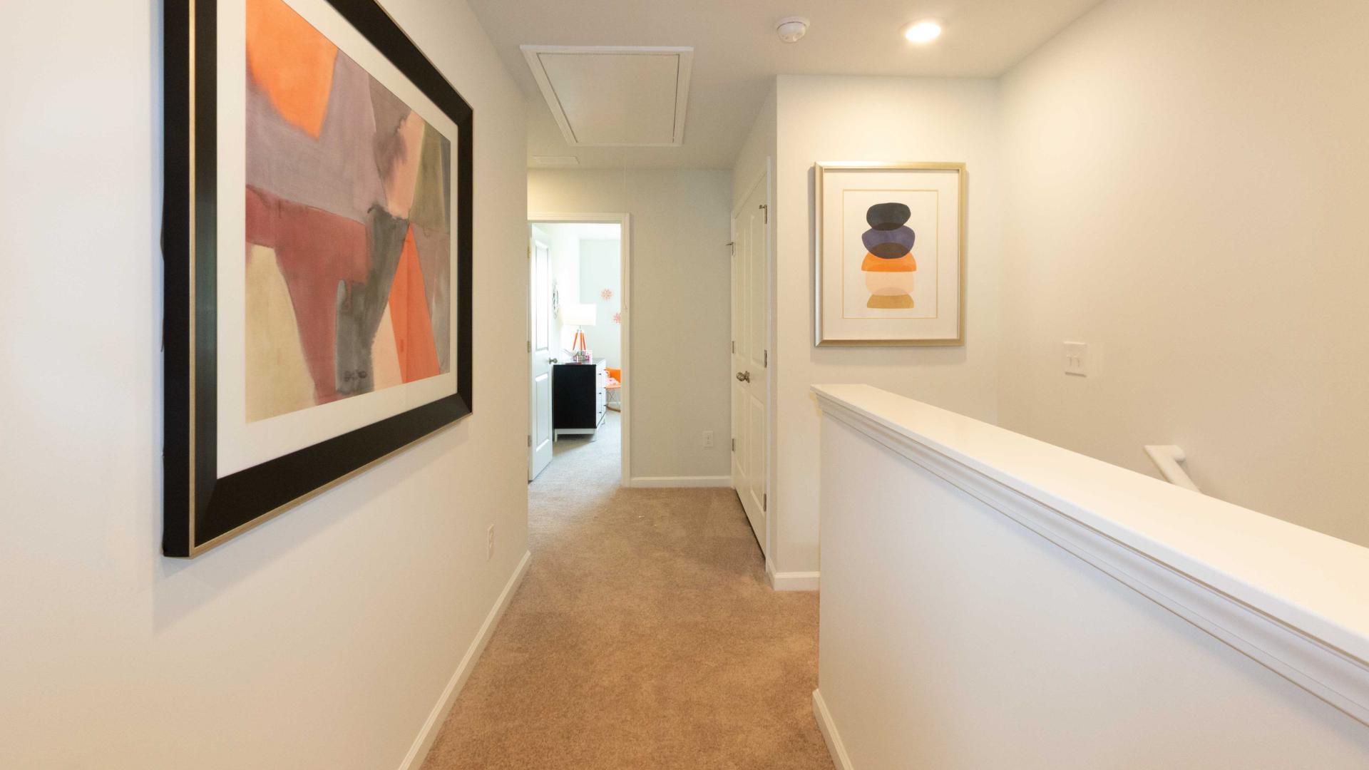 another view of an upper-level hallway.
