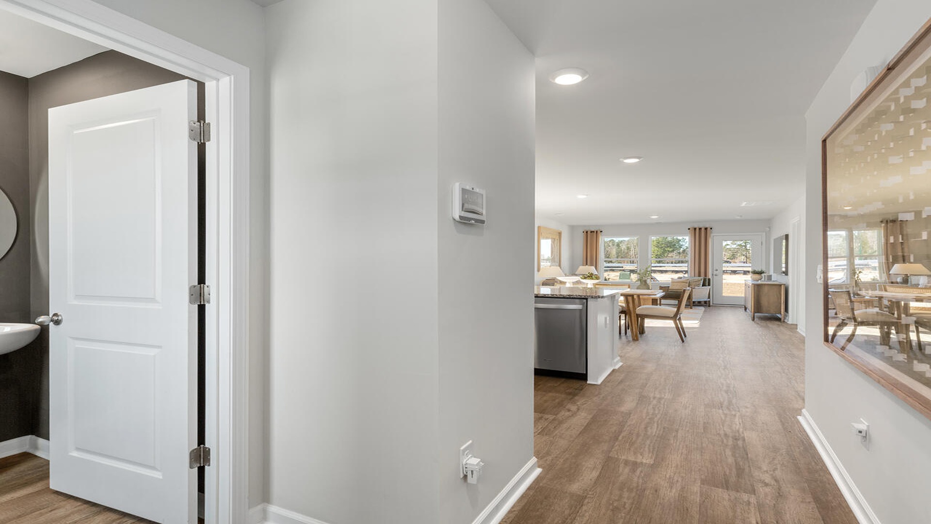 Foyer of home with a view into the home