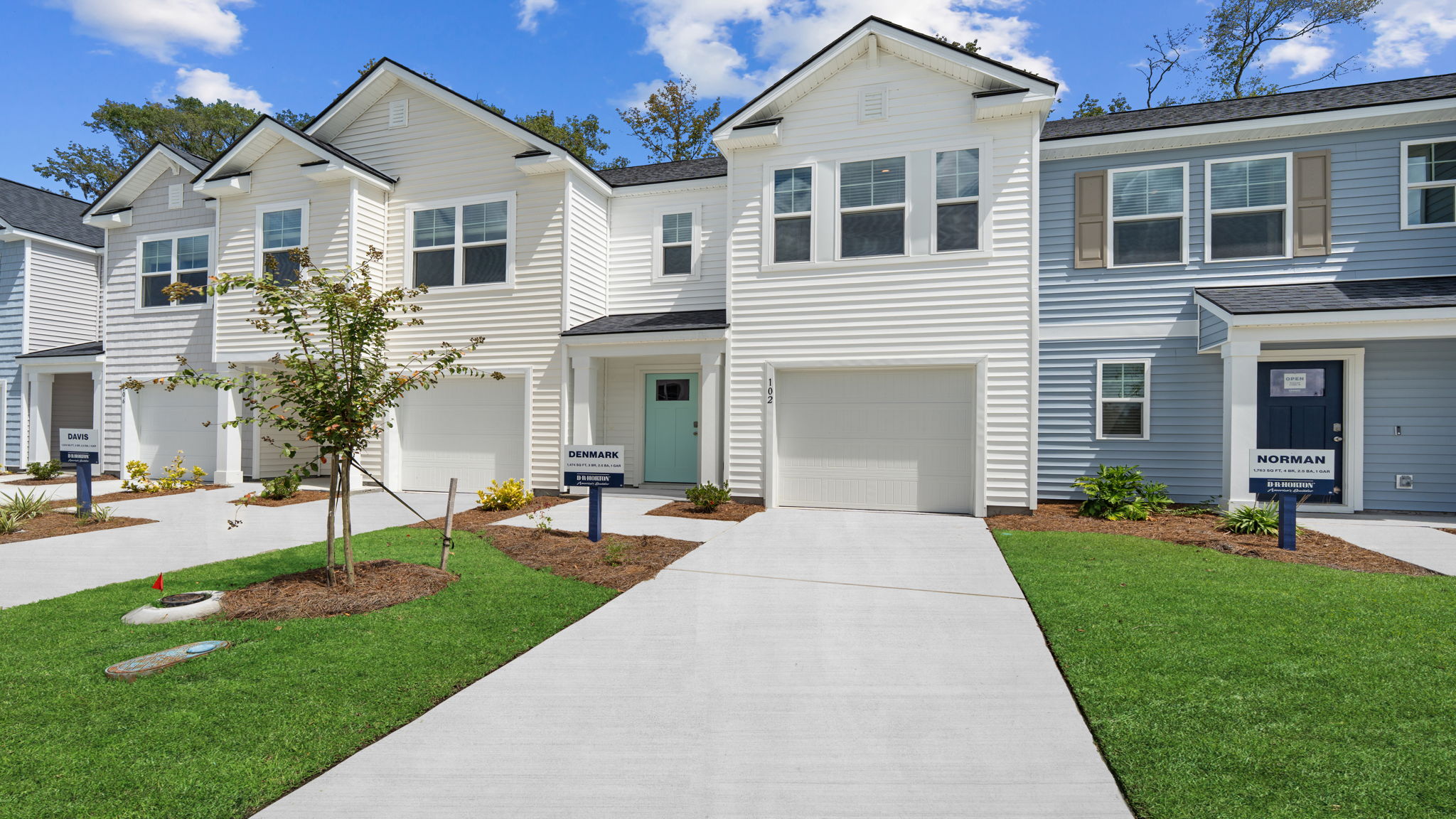 Front exterior view showcasing the Denmark floor plan and curb appeal