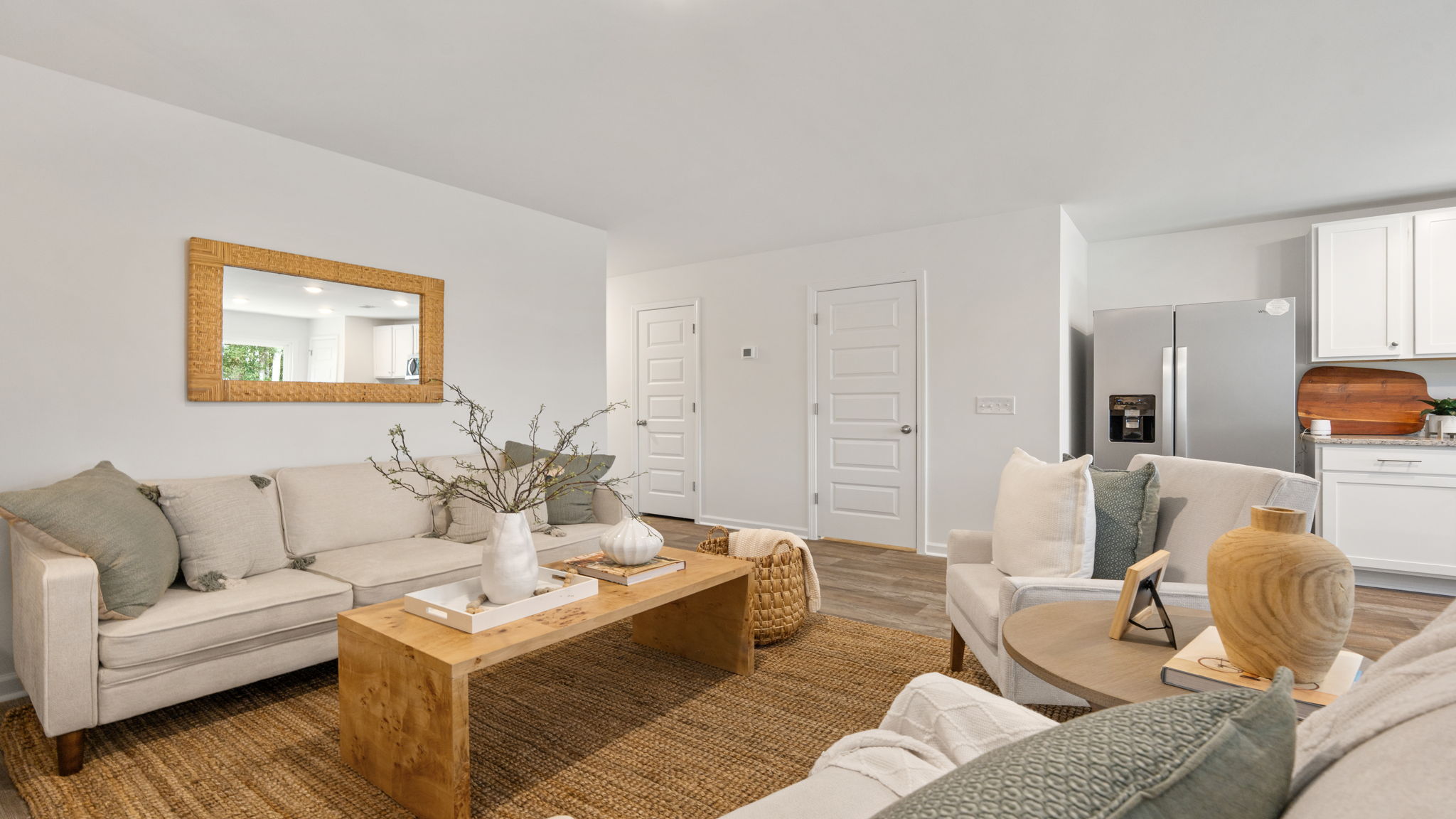 Comfortable living room with open-concept design in the Denmark floor plan