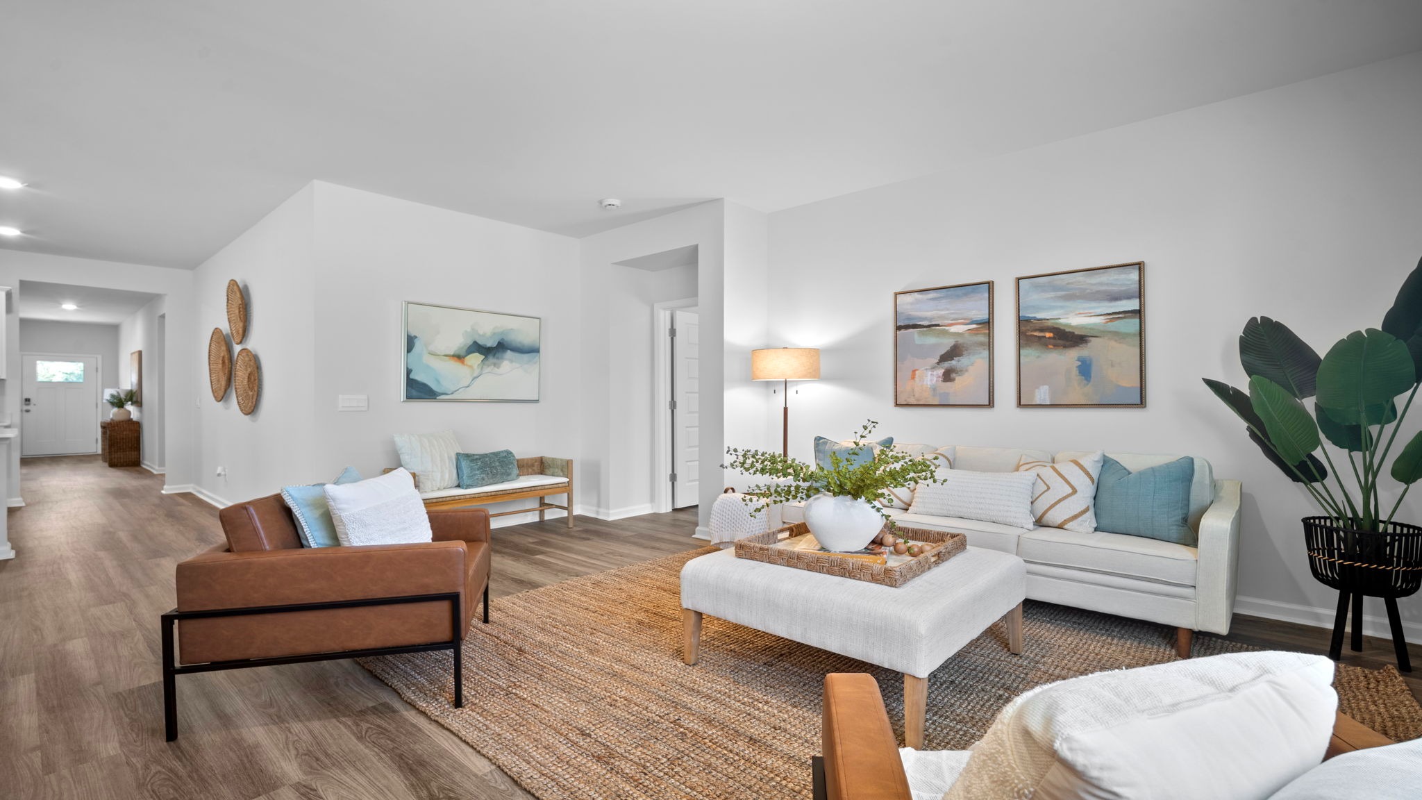 Living area decorated with seating and tables