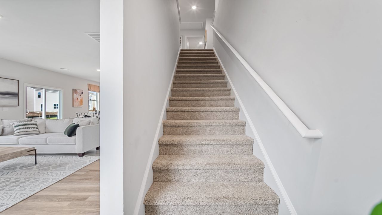 Staircase next to the living room