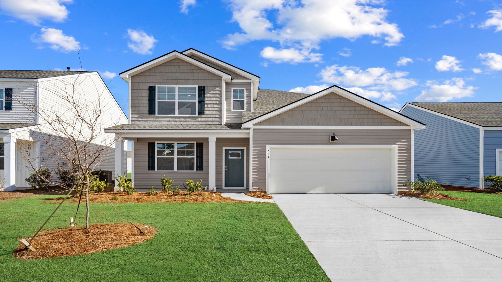 Move-in-ready Salem floor plan with charming curb appeal, attractive landscaping, and contemporary design elements.