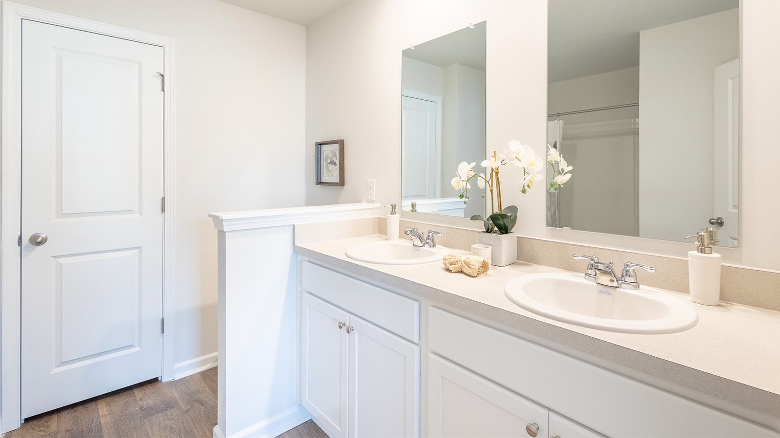 Guest bathroom in the Duncan floorplan by D.R. Horton featuring contemporary fixtures, durable finishes, and a bright, functional layout.