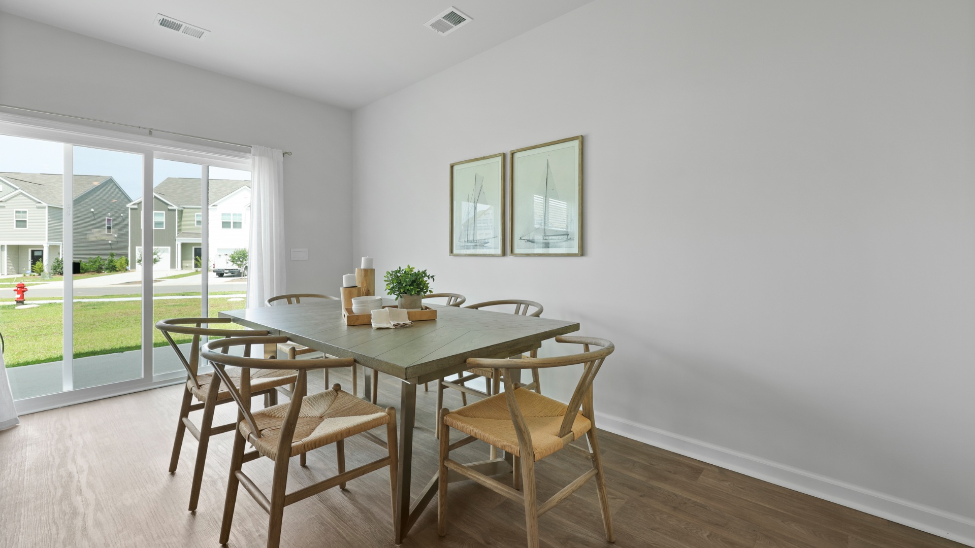dining area with sliding glass doors