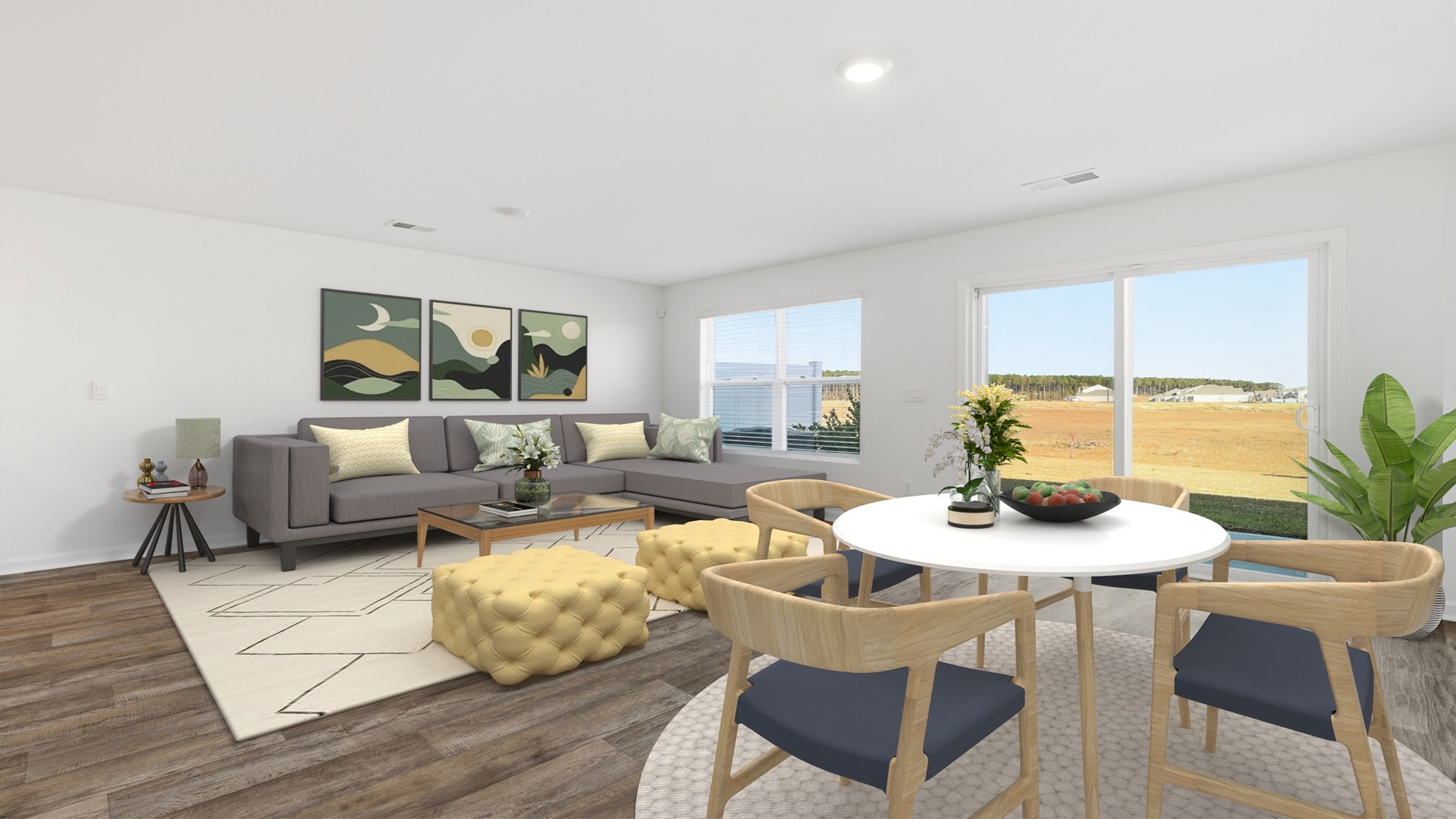 dining area looking to living room