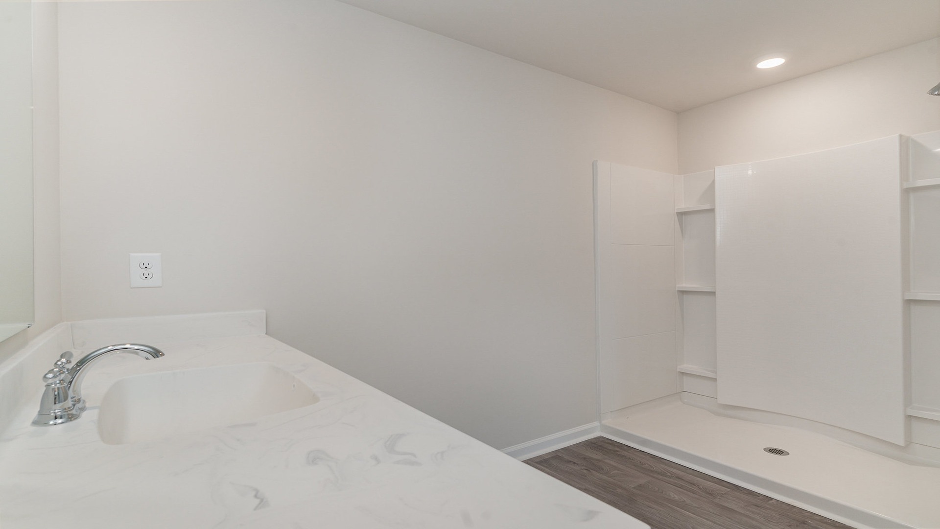 bathroom with quartz counters