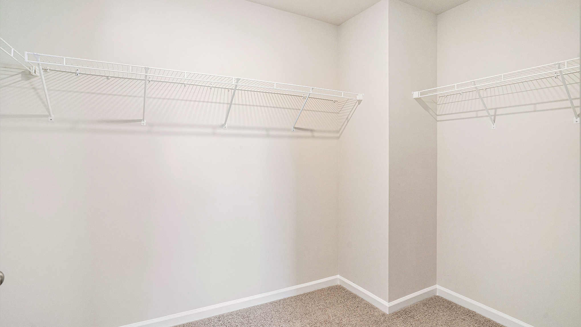 walk in closet with wire shelving