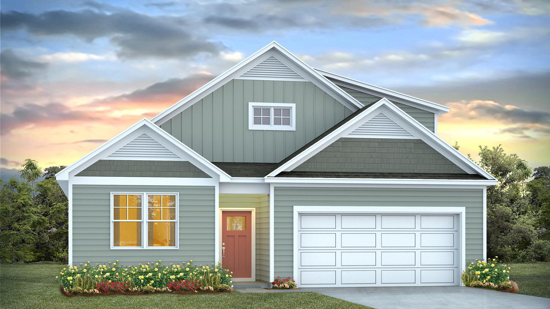 Two story home with royal siding