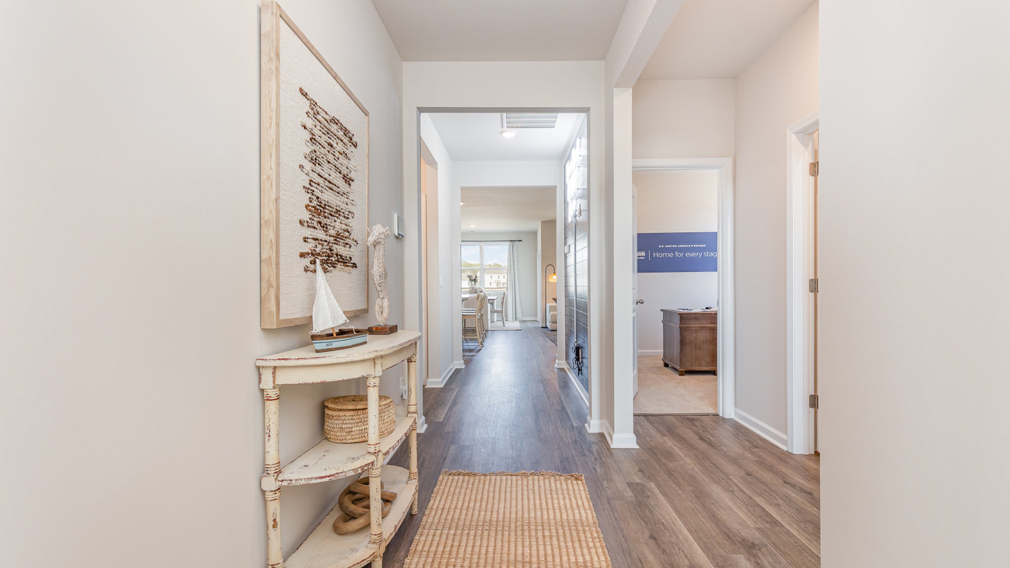 entryway with white door