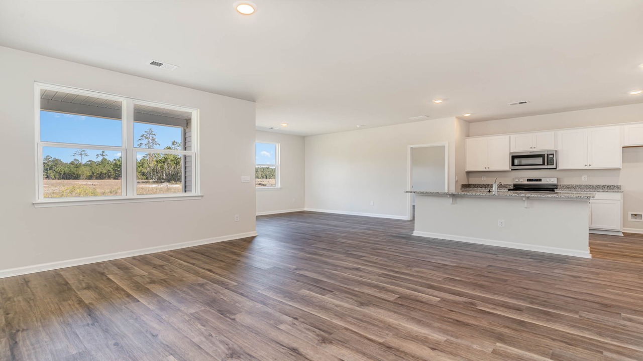 living room with ample lighting