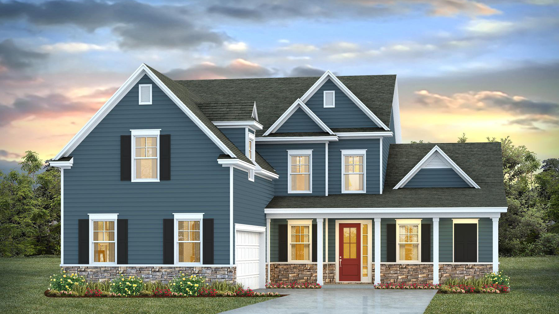 Alder two-story home with three-car garage