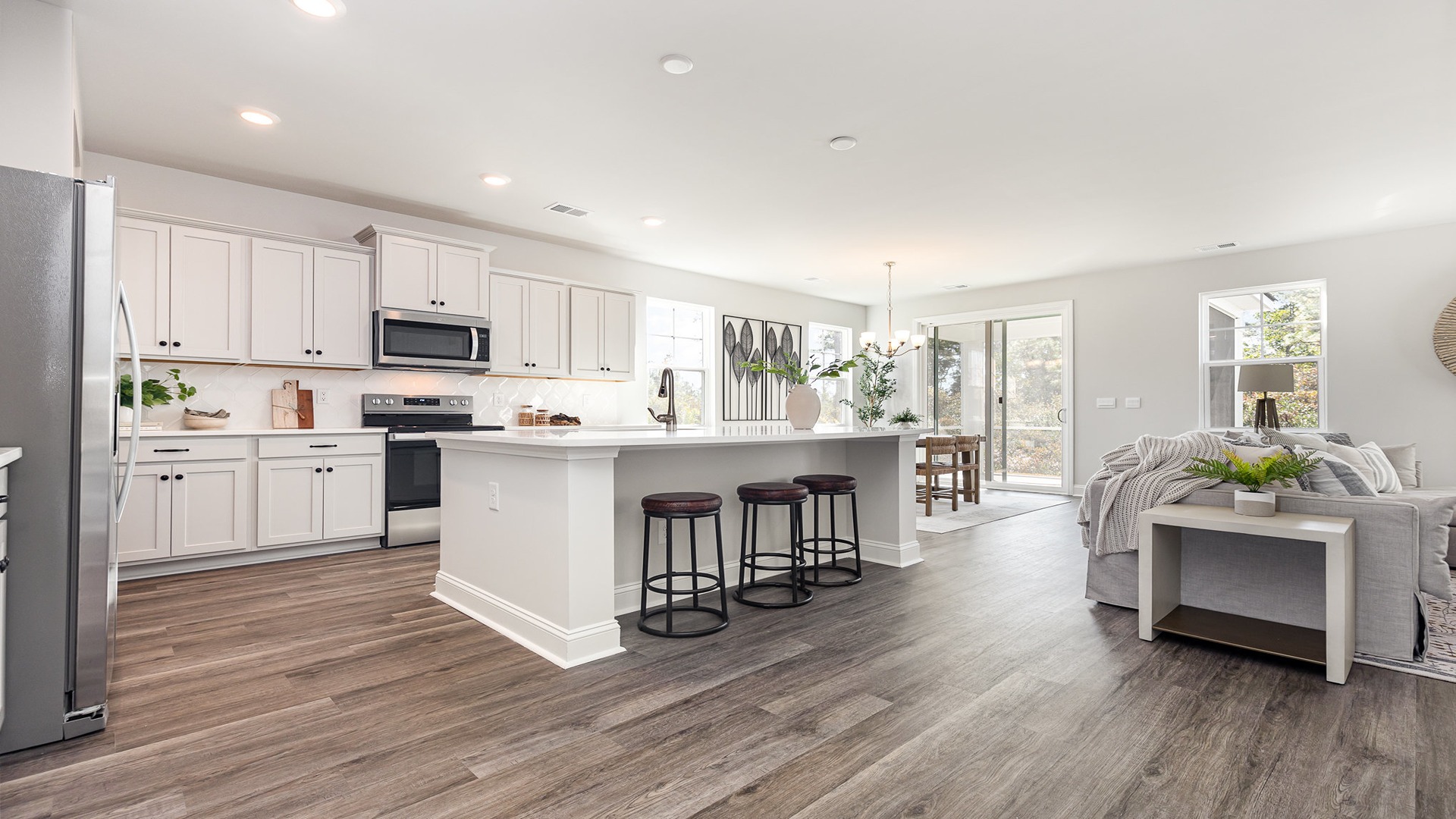 kitchen with white cabinets
