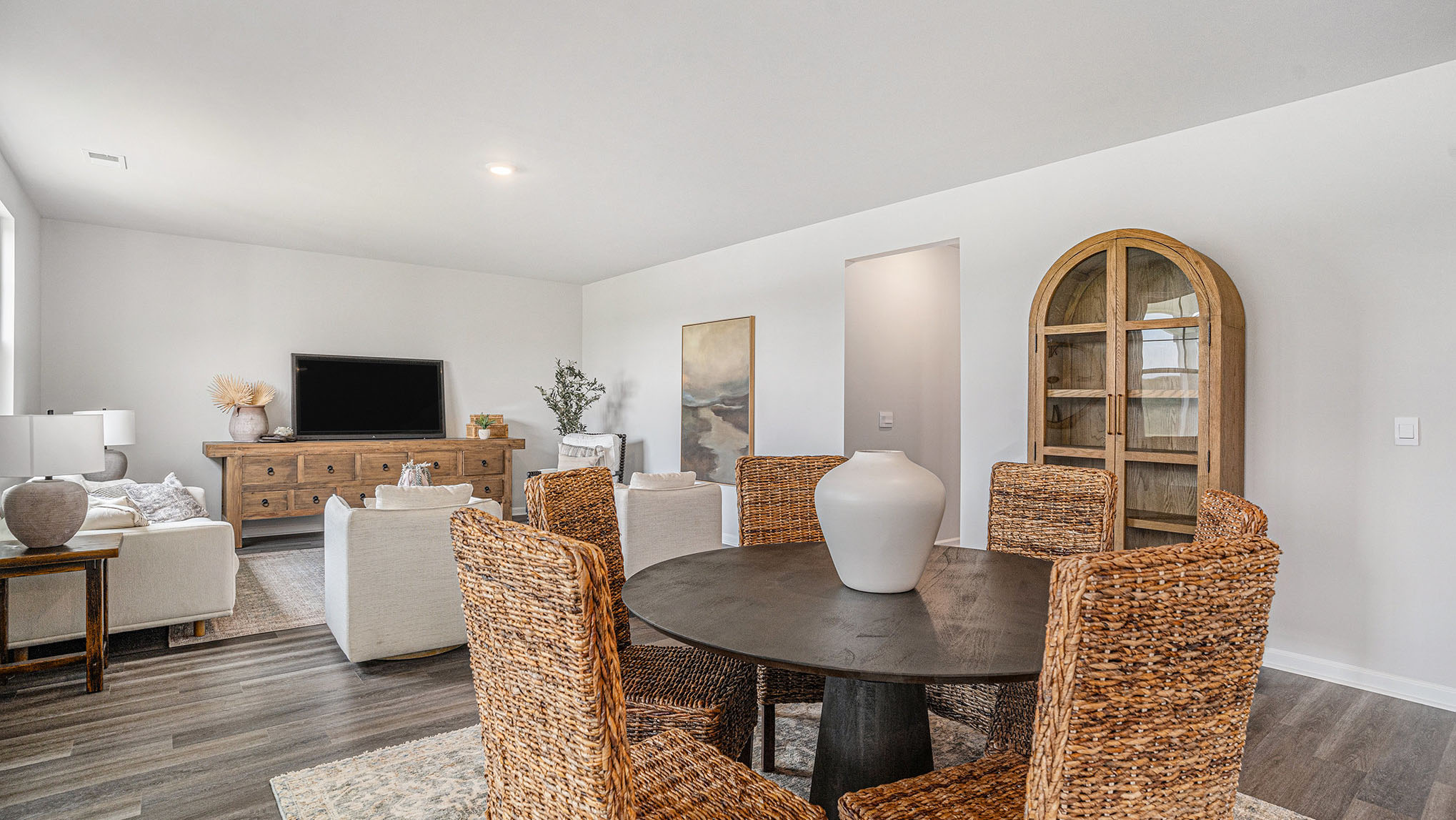 dining area overlooking living
