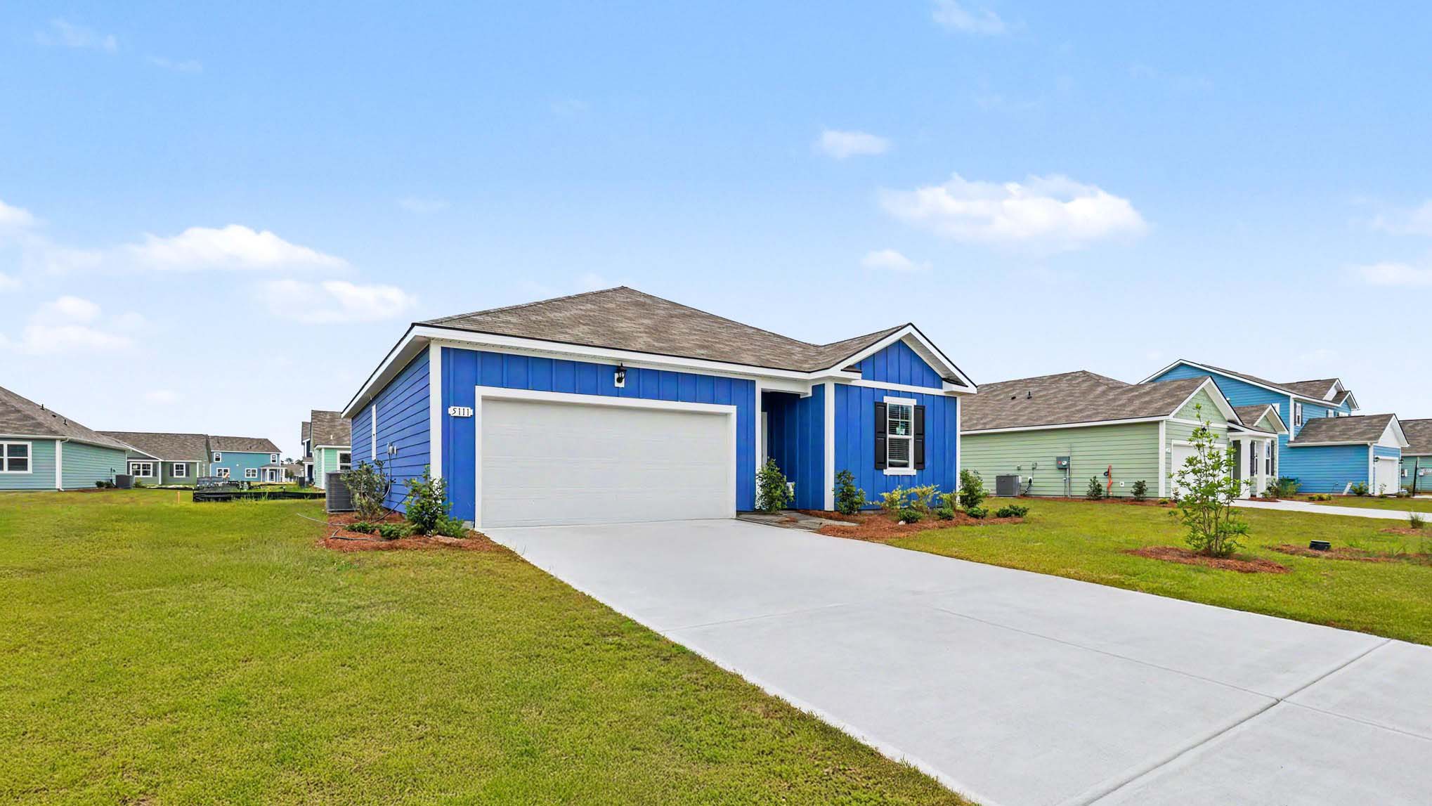 single story home with hardie siding