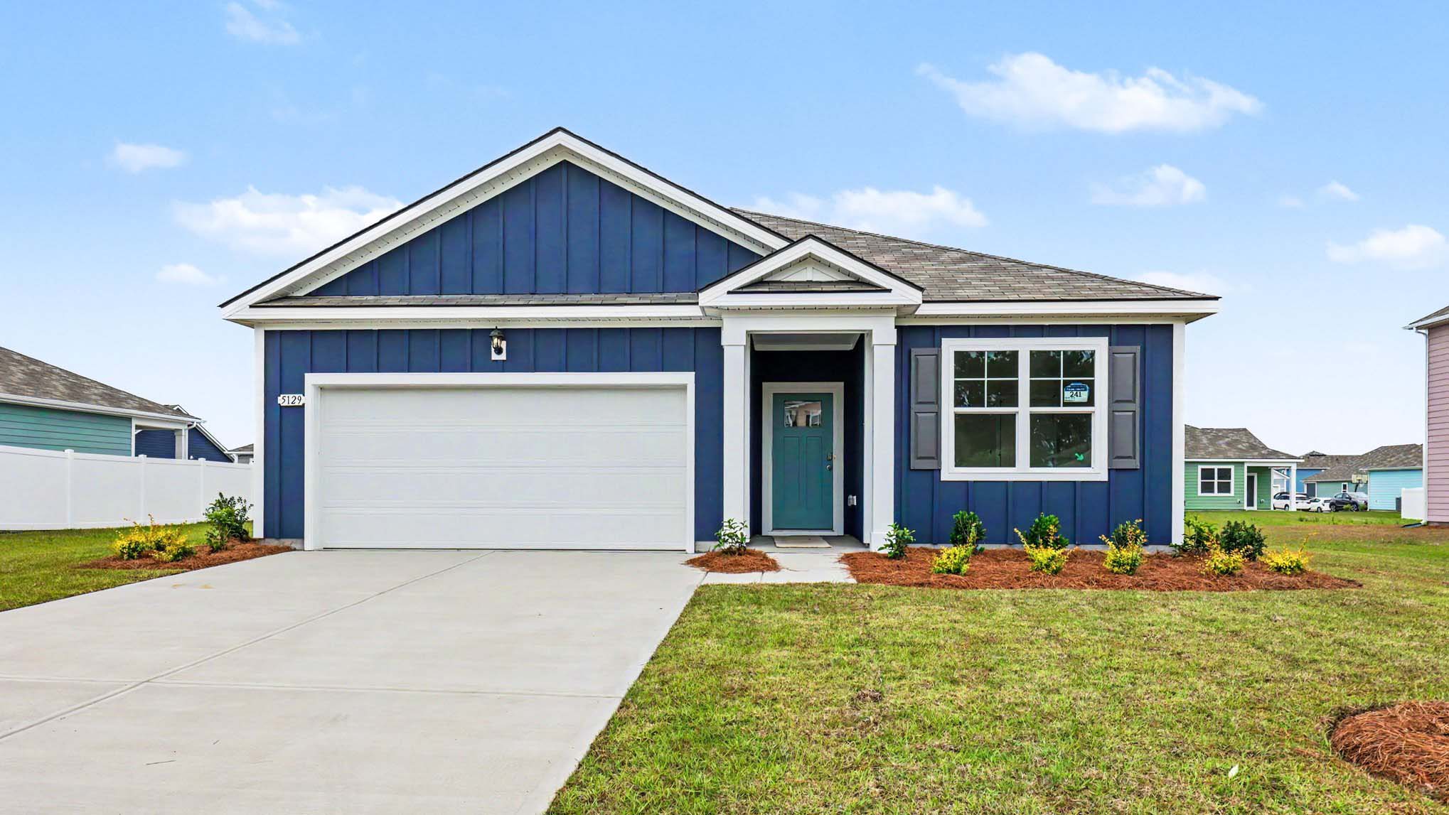 single story home with hardie siding