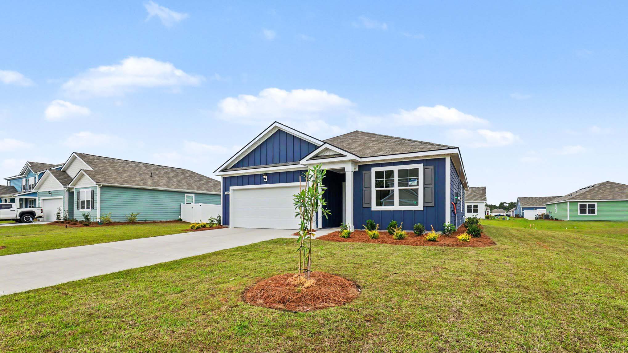 single story home with hardie siding