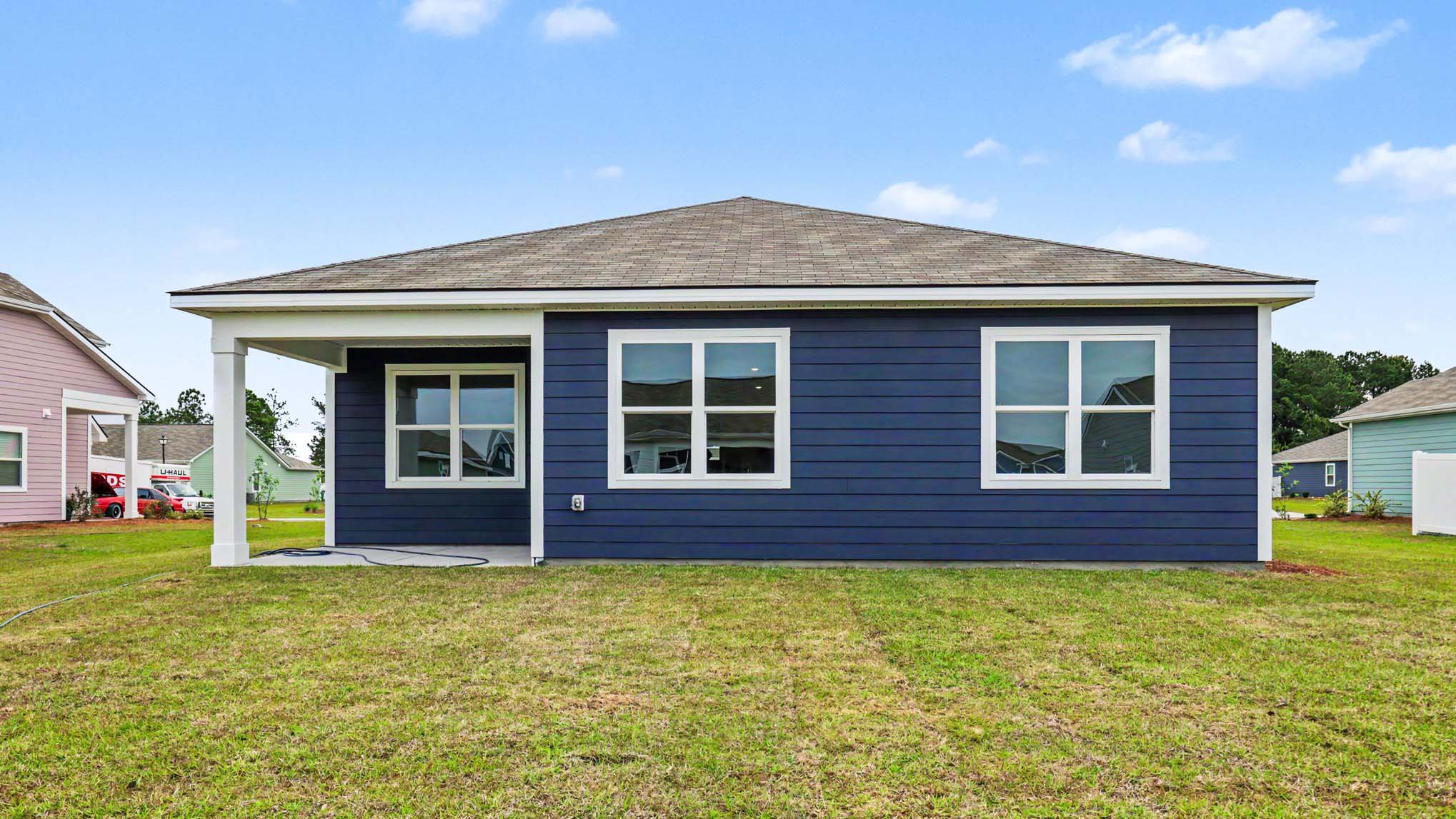 single story home with hardie siding