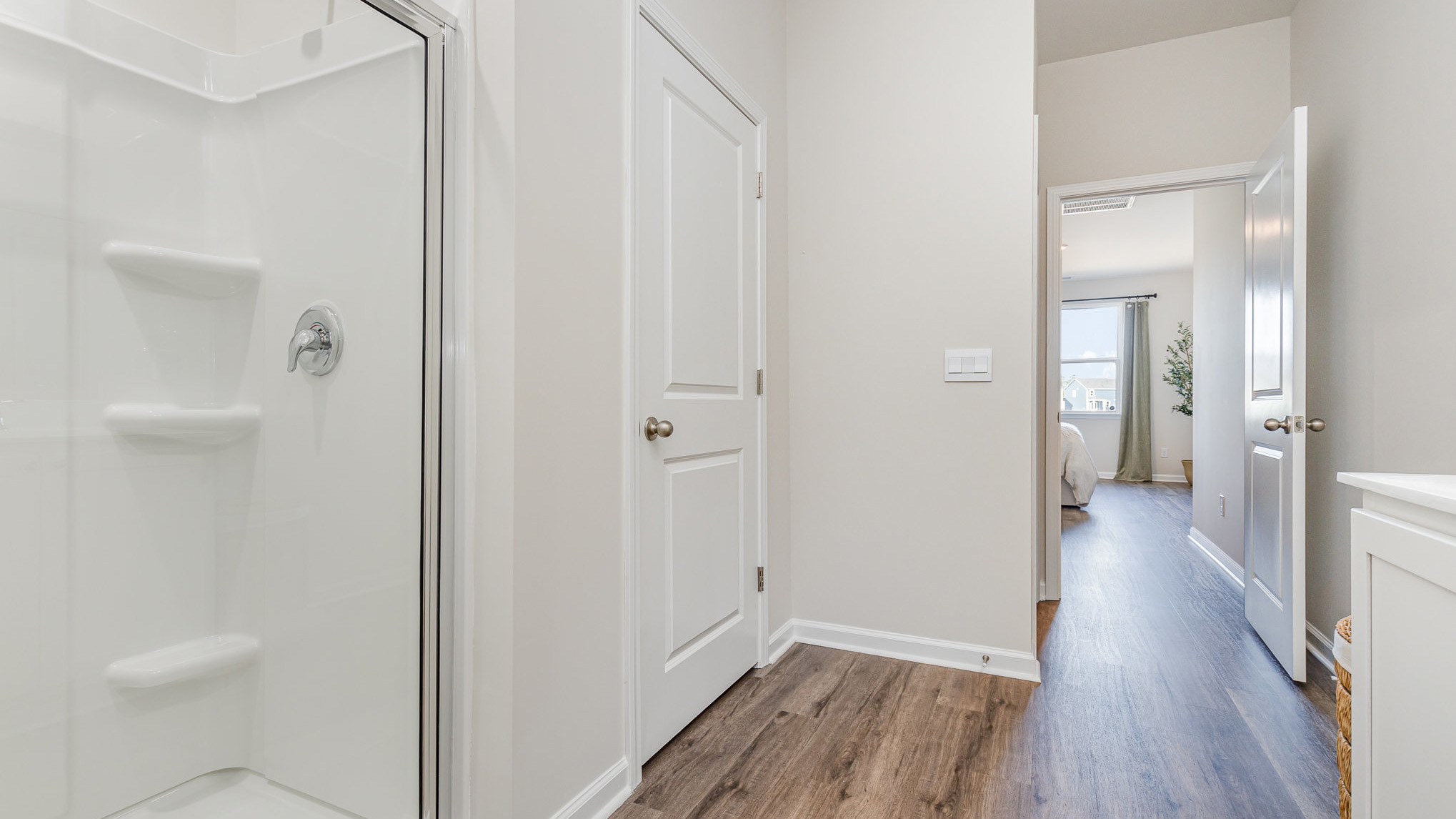 bathroom with quartz counters
