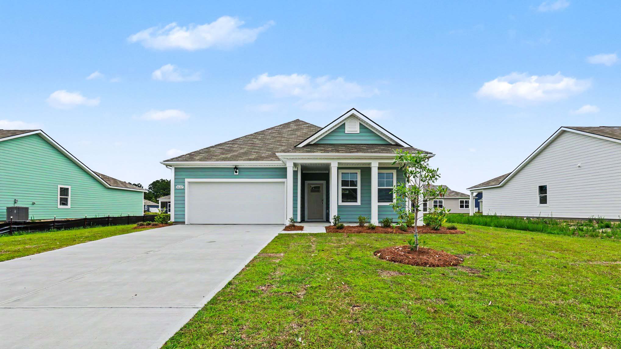 single story home with hardie siding