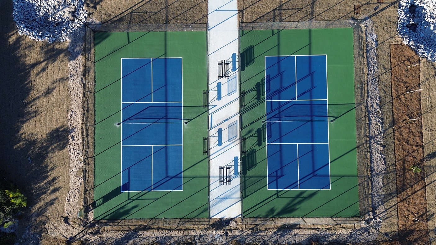 Aerial of pickleball Courts
