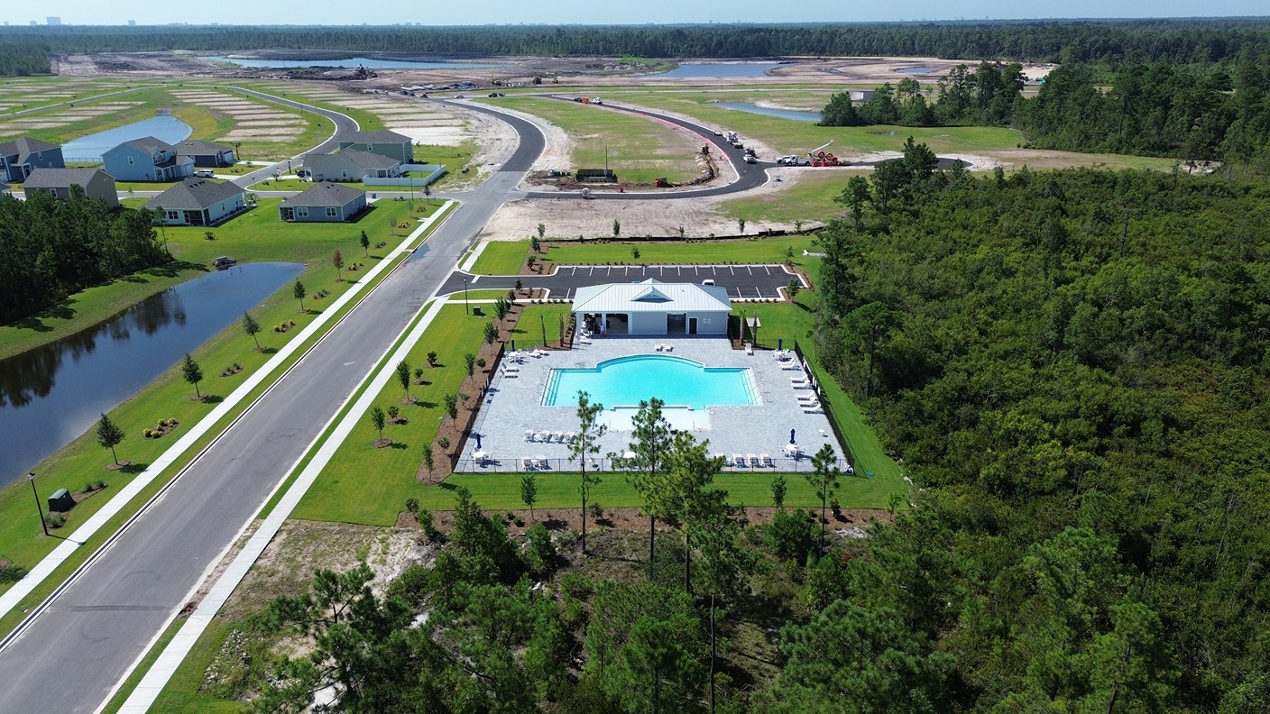 Aerial of pool