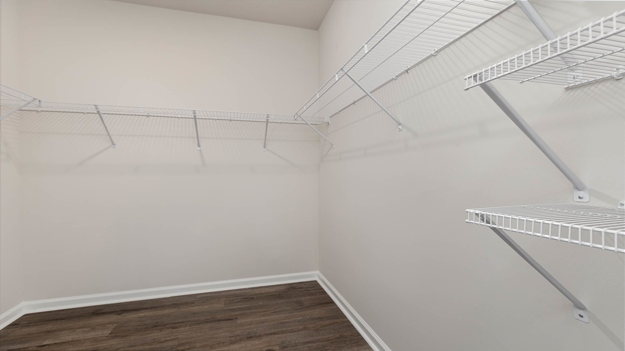 walk in closet with wire shelving