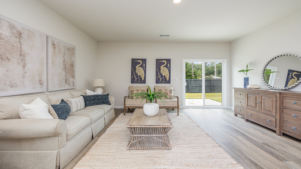 living room with ample lighitng