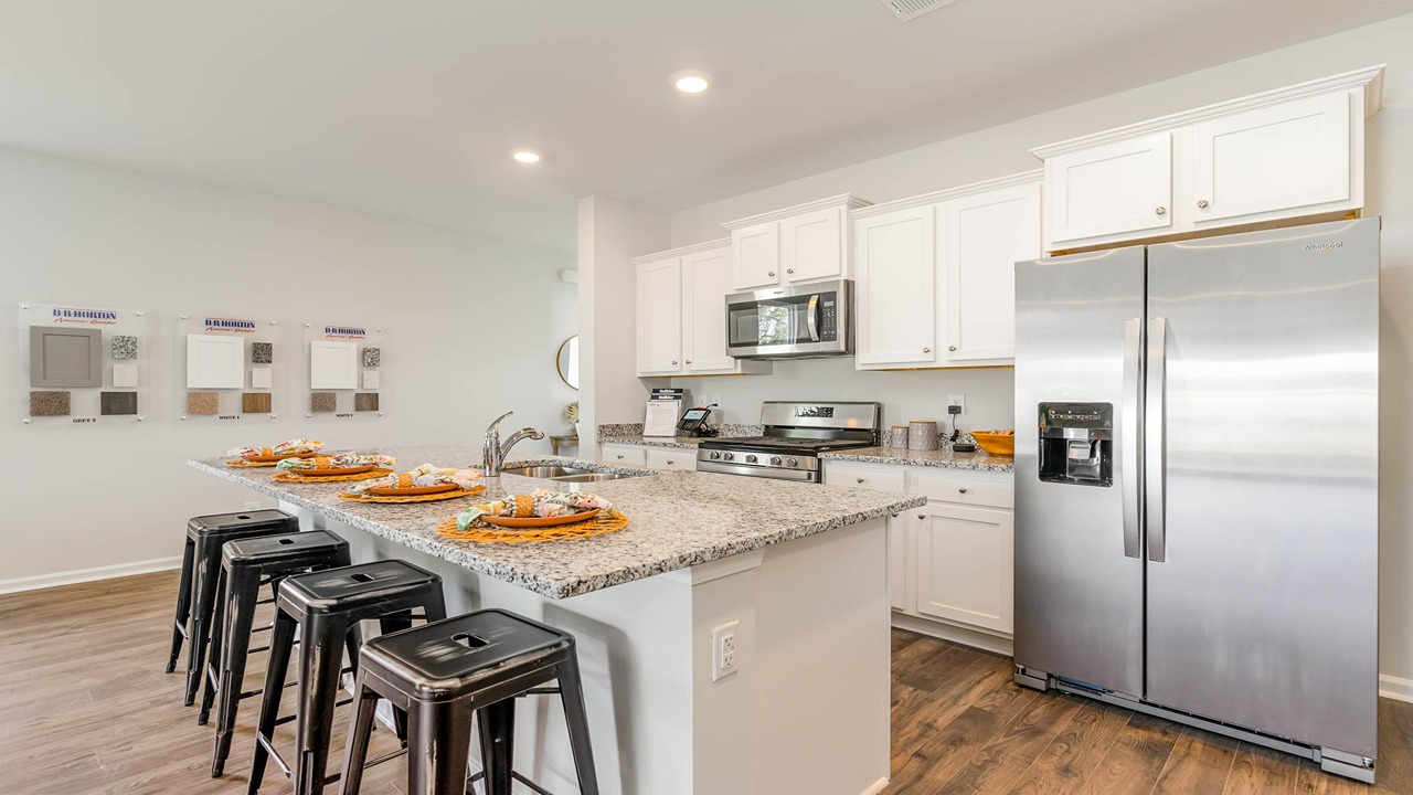 kitchen with white cabinets