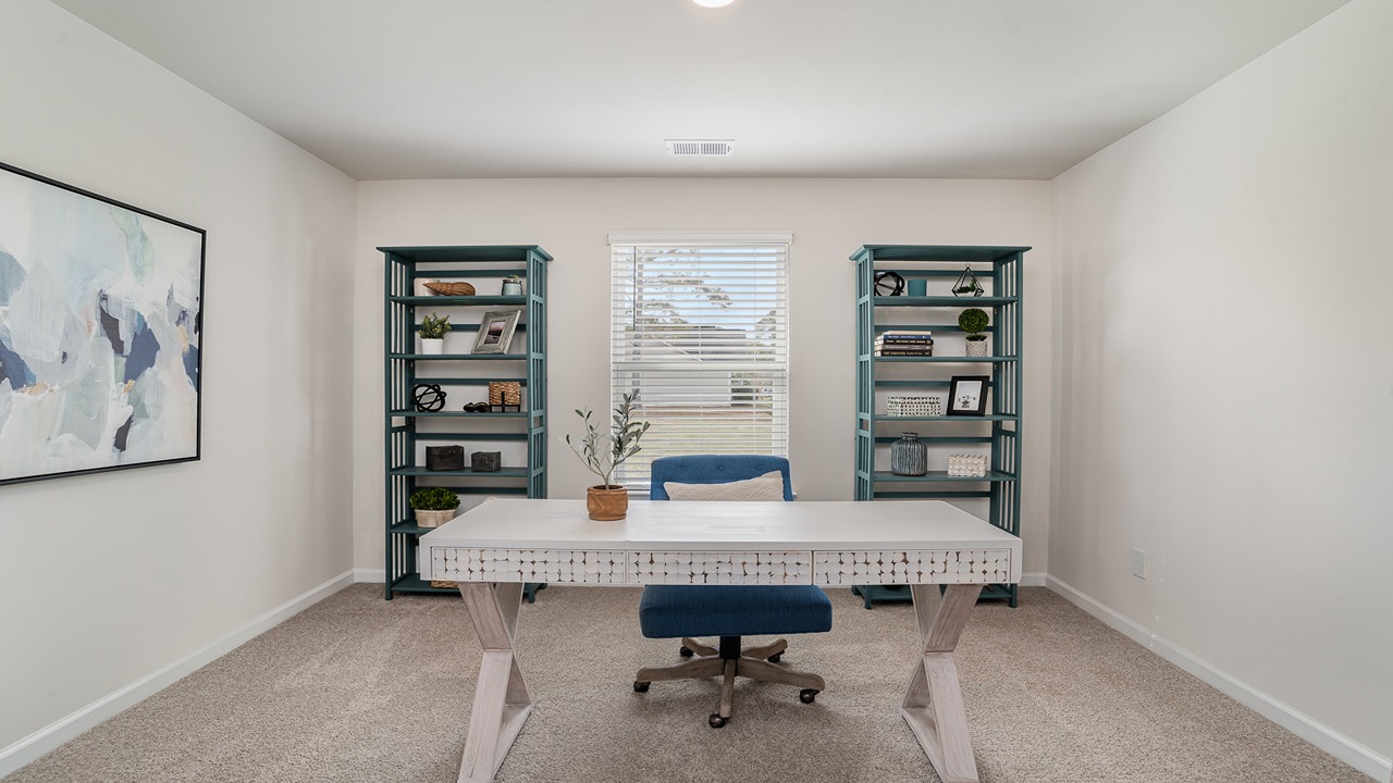 study with carpet flooring