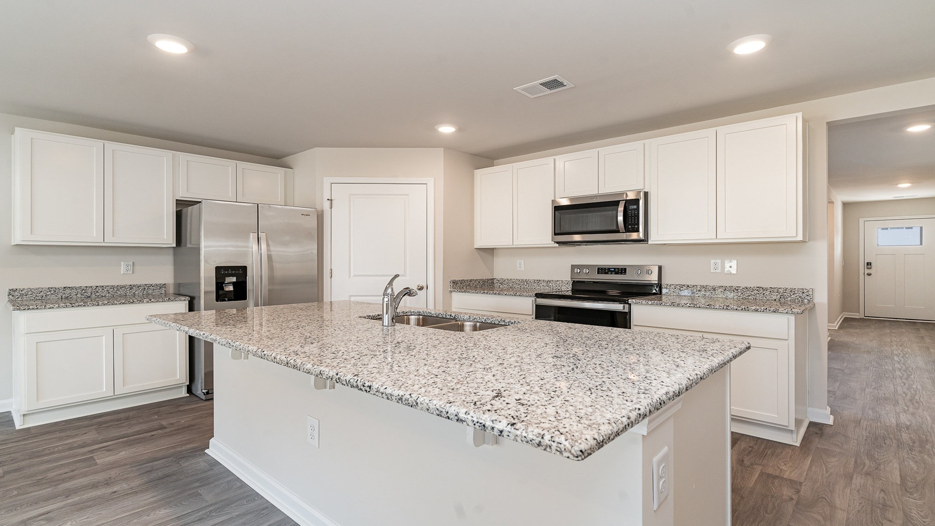 kitchen with white cabinets