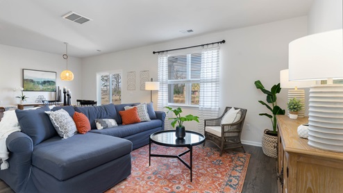 living room with sliding glass door