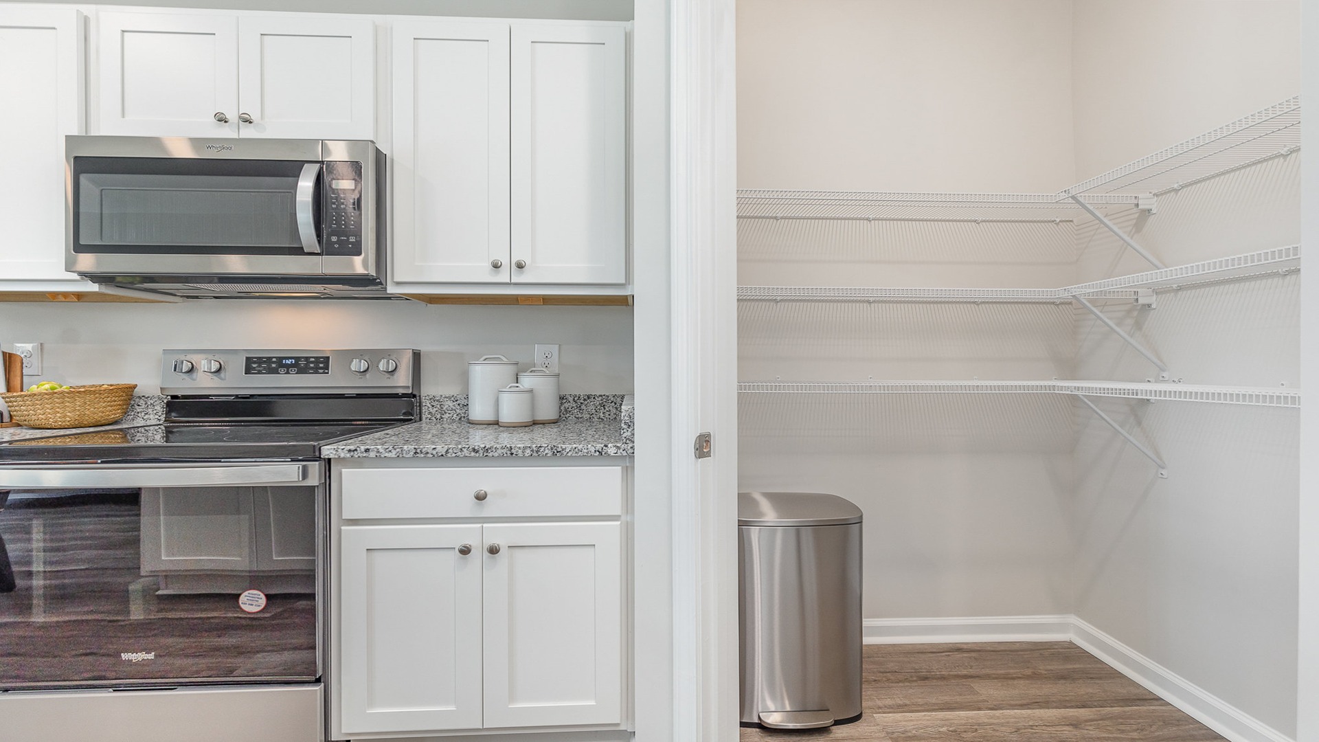 kitchen with white cabinets