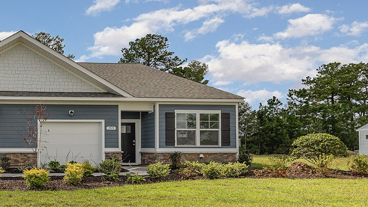 single story home with hardie siding