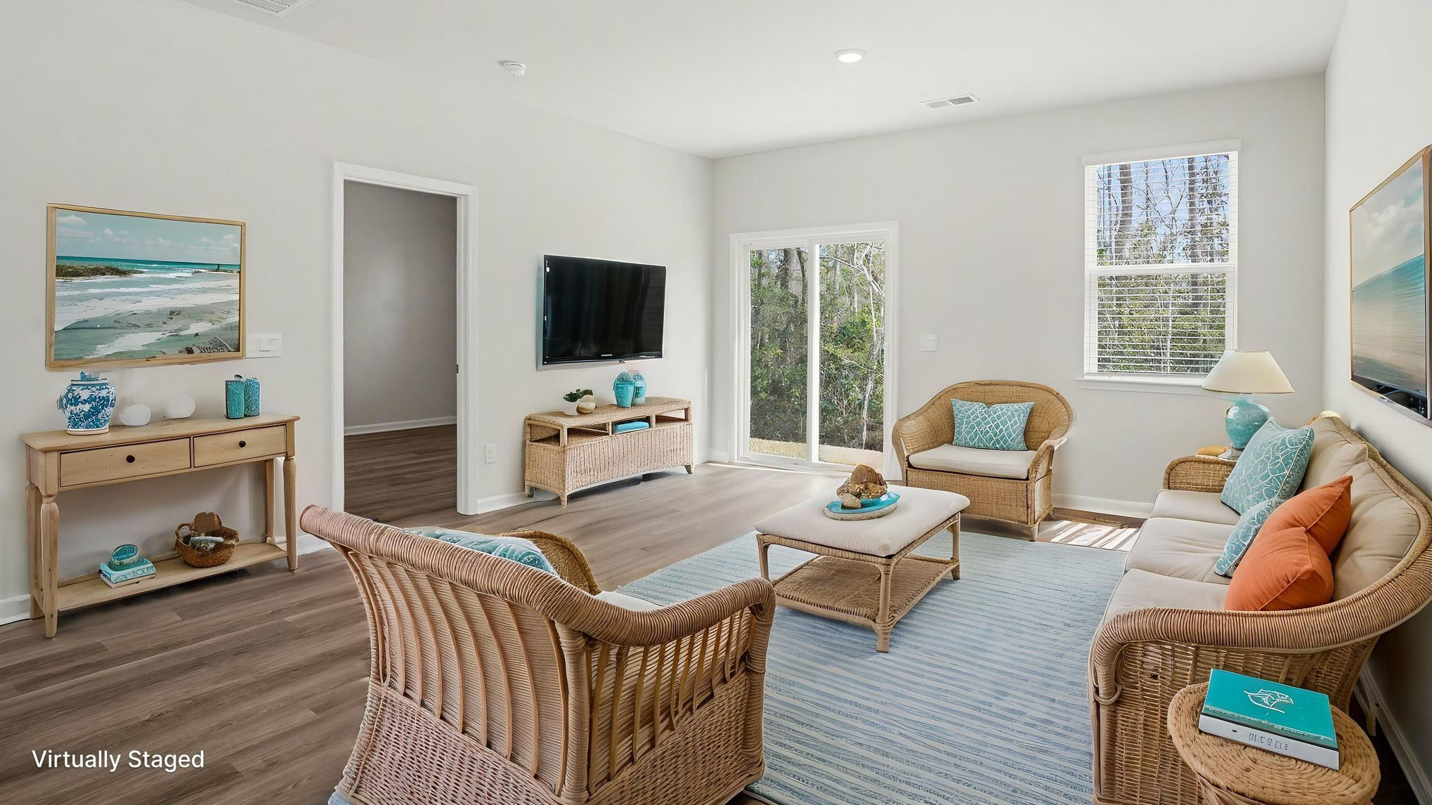 living room with tv