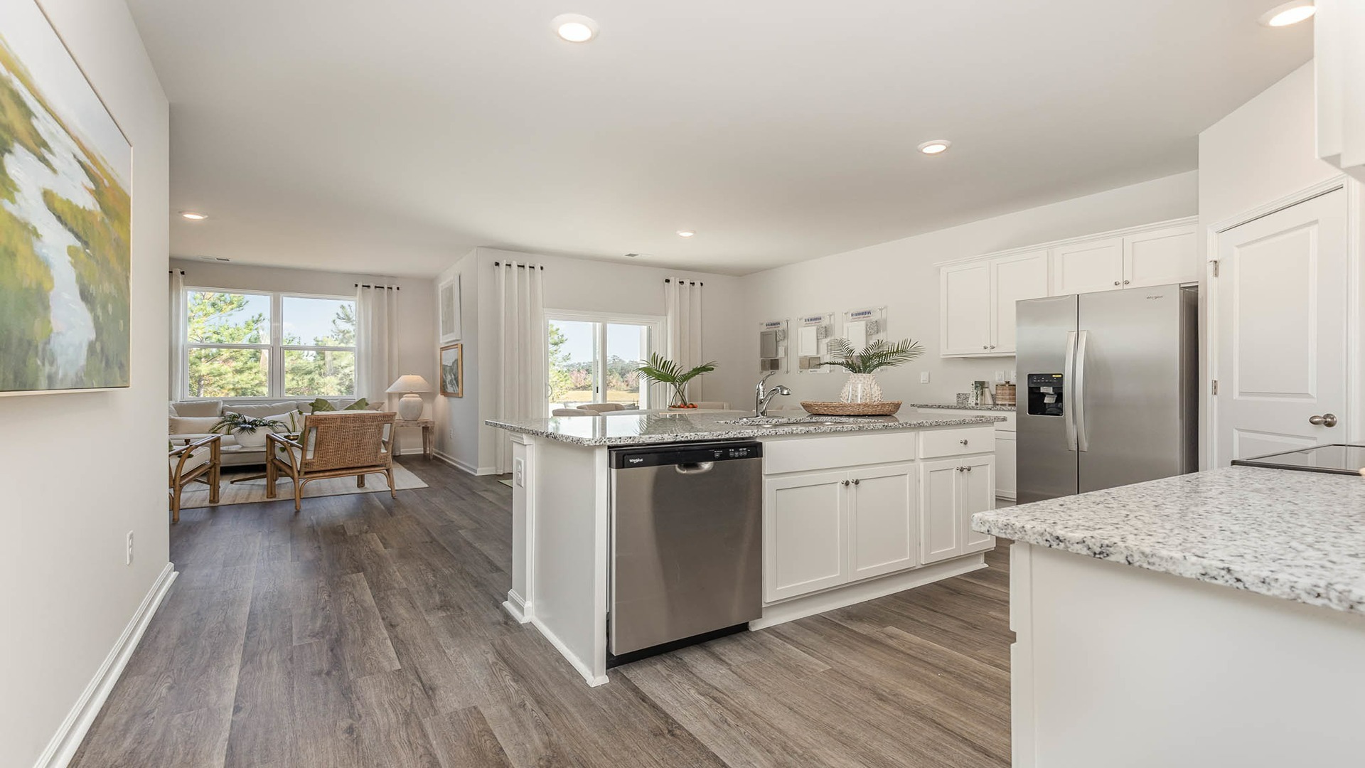 kitchen with white cabinets