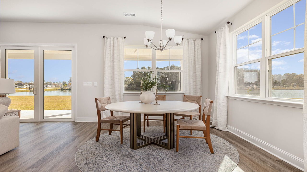 dining room with sliding glass door