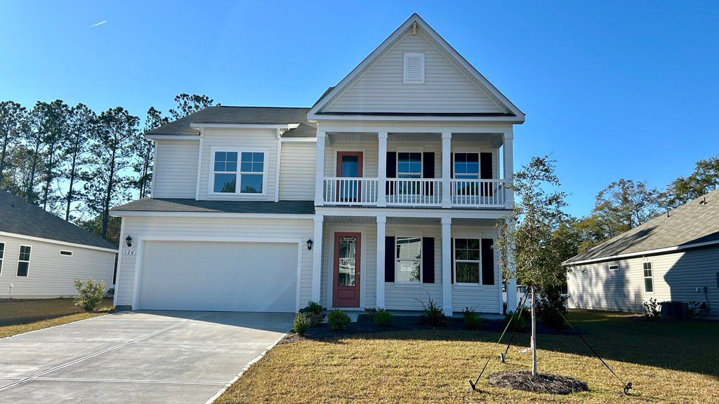 Exterior two-story home with front porch