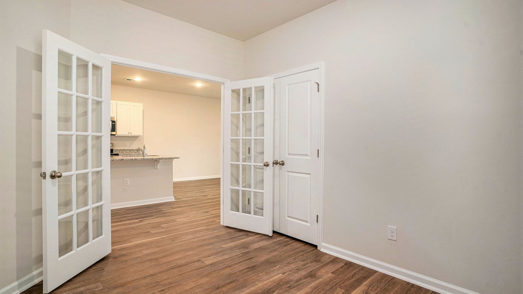 study with double ung french doors