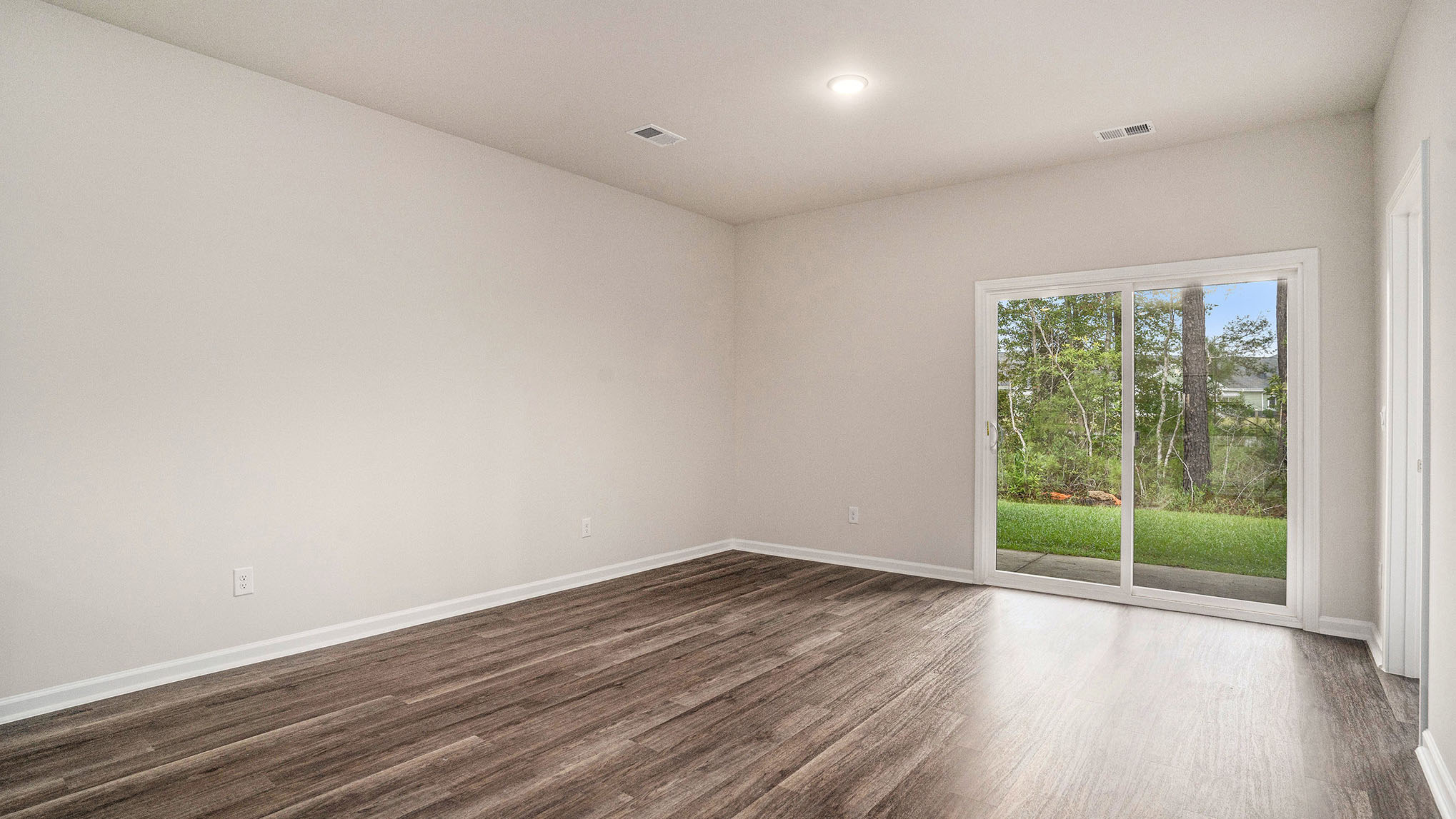 living room with sliding glass door