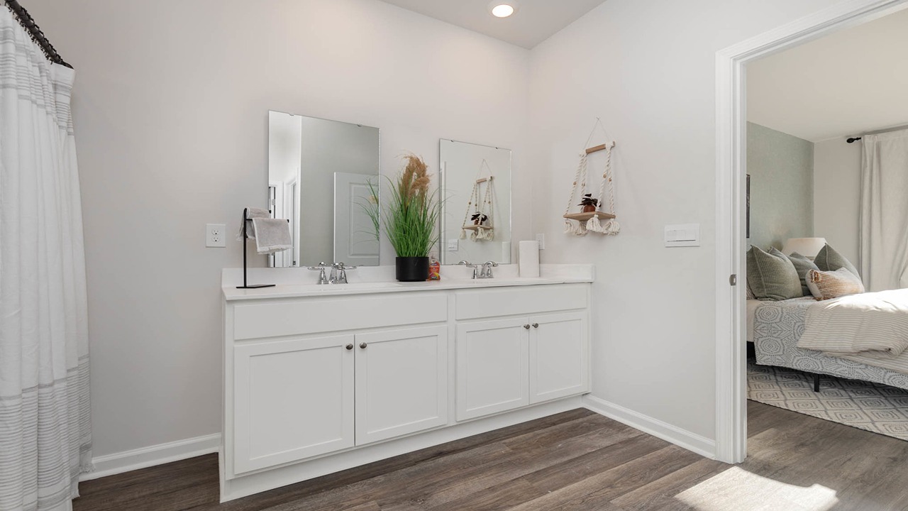 bathroom with quartz counters
