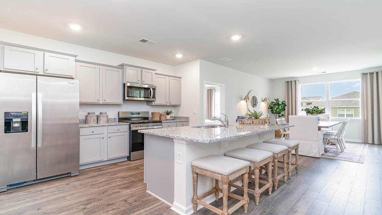 kitchen with white cabinets