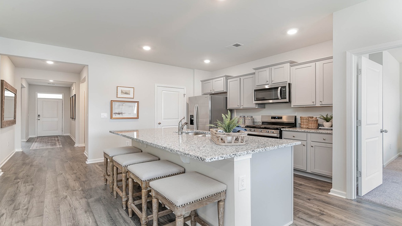 kitchen with white cabinets