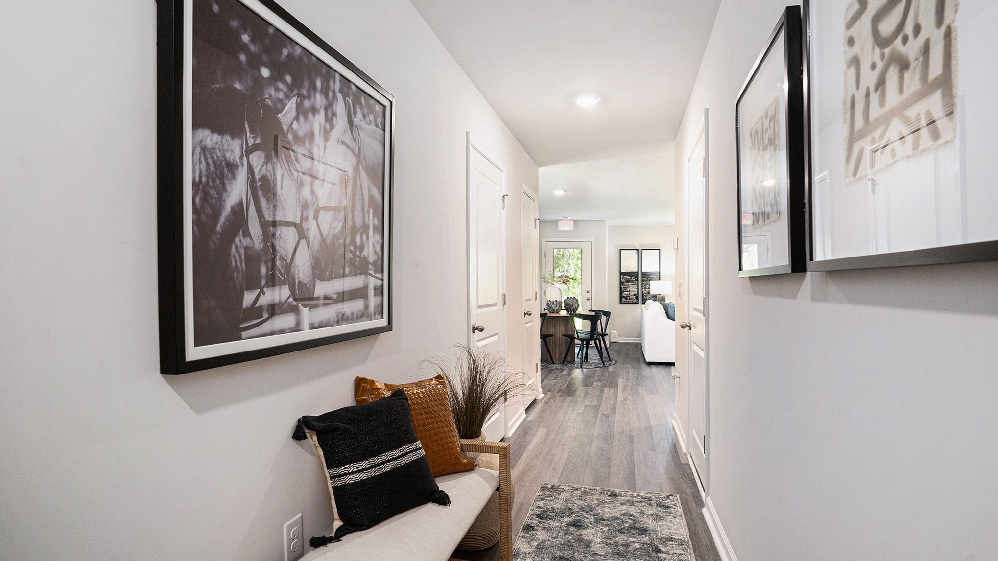 entryway with white walls