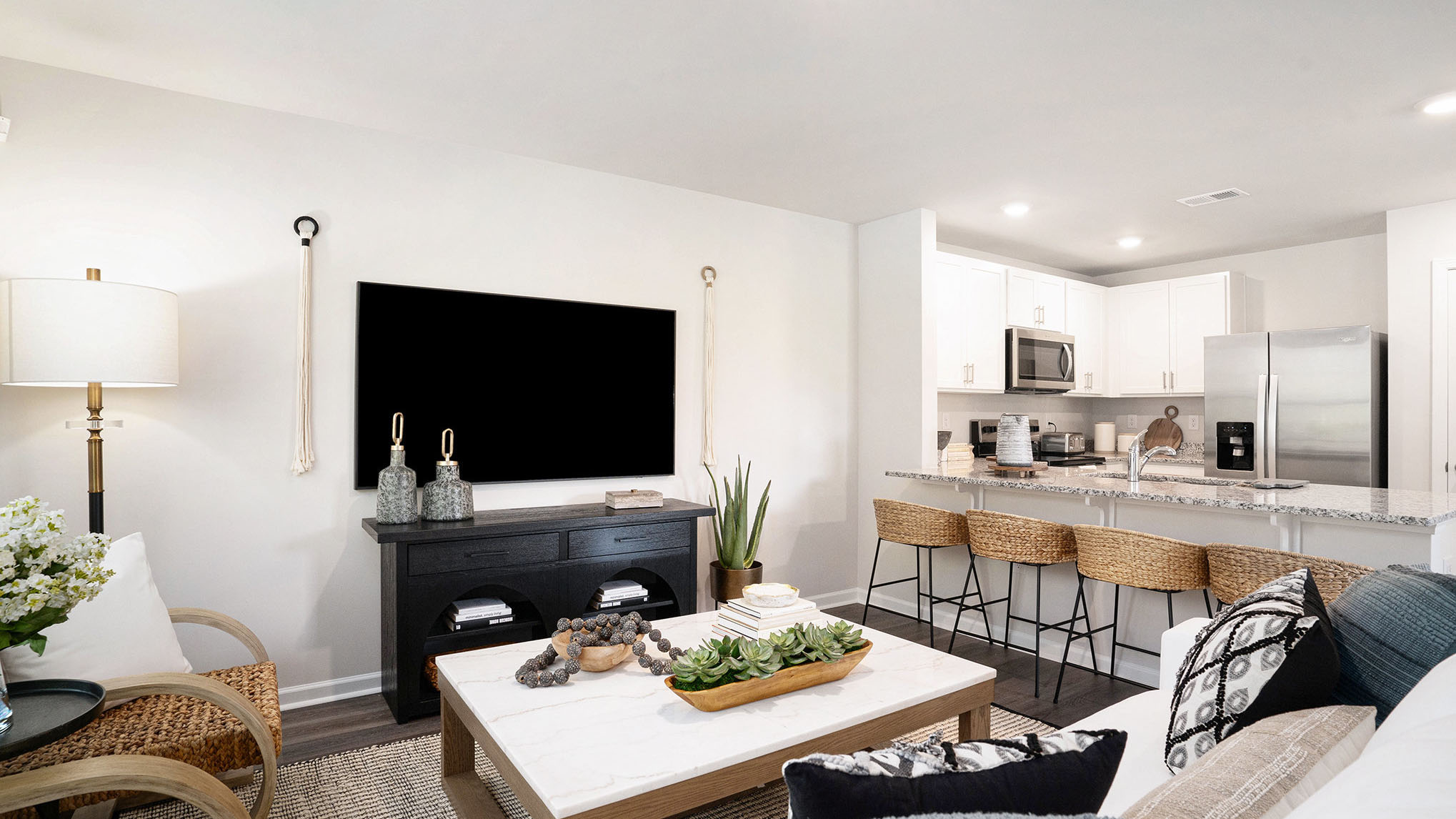 living room with ample lighting